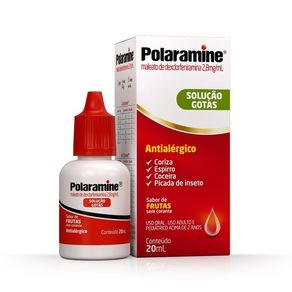 Antialérgico Polaramine 2,8mg/ml Solução Gotas Sabor Frutas 20ml