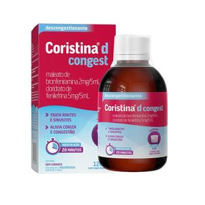 Descongestionante Coristina D Congest Xarope Sabor Uva 120ml + Copo Dosador