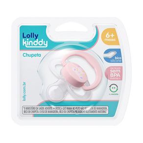 Chupeta Lolly +6 Meses Cor Rosa 1 Unidade