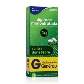 Dipirona Monoidratada 1g Neo Química 10 Comprimidos