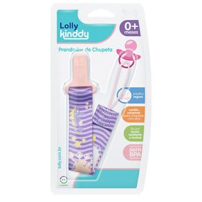 Prendedor de Chupeta Lolly Kinddy Rosa 1 Unidade