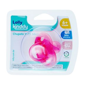 Chupeta Lolly Silicone Tamanho 2 +6M Rosa 1 Unidade