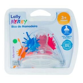 Bico de Mamadeira Lolly Ortodôntico Silicone Fluxo Médio Tamanho 2