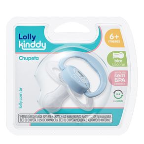 Chupeta Lolly Bico Redondo +6 Meses Cor Azul 1 Unidade