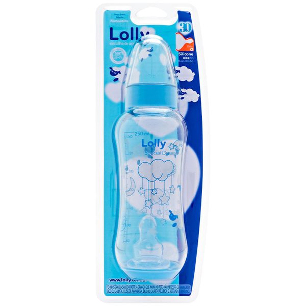 Mamadeira Lolly Special Bico Ortodôntico Azul 250ml