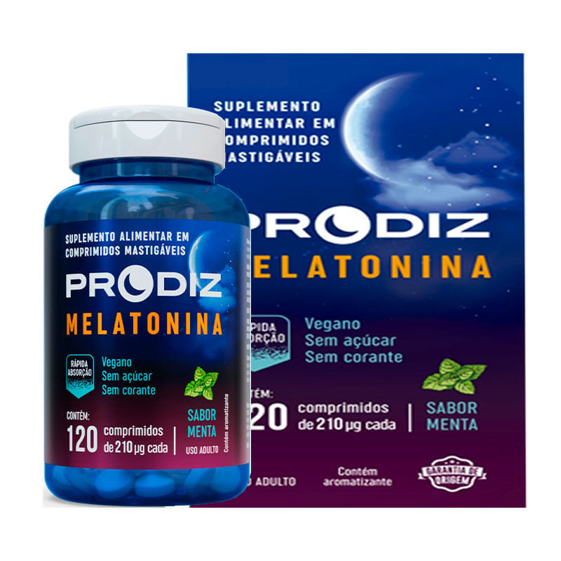 Suplemento Alimentar Prodiz Melatonina Sabor Menta 120 Comprimidos Mastigáveis