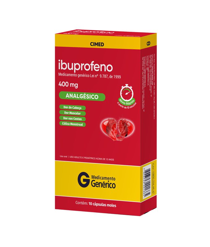 Ibuprofeno 400mg Cimed 10 Cápsulas Moles