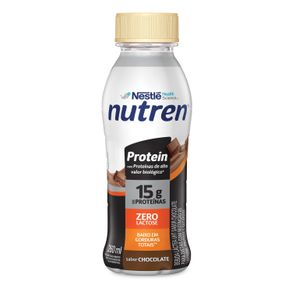 Suplemento Alimentar Bebida Láctea Nutren Protein 15g de Proteínas Zero Lactose Sabor Chocolate 260ml