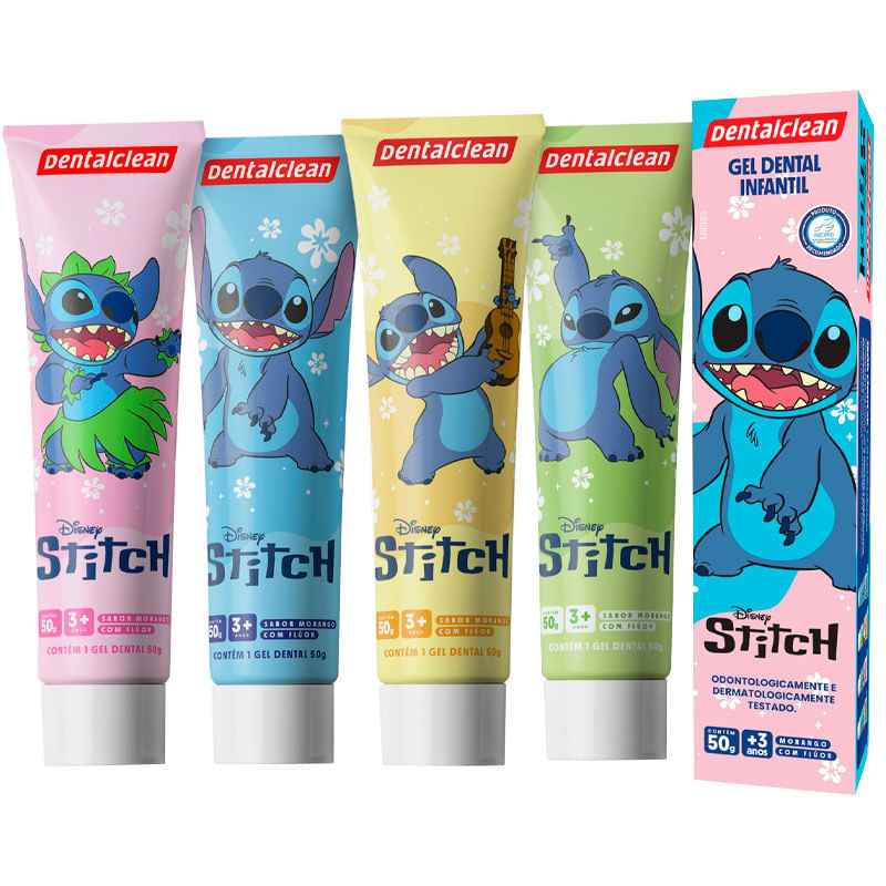 Gel Dental Infantil com Fluor Dentalclean Stitch Sabor Morango 50g — foto 6