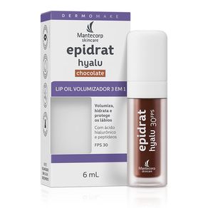 Hidratante Labial Lip Oil Volumizador 3 em 1 Epidrat Hyalu Mantecorp Skincare Chocolate FPS30 6ml