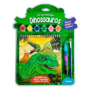 Livro Kit de Pintura Dinossauros Pintar, Criar e Sonhar 1 Unidade