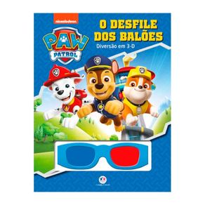 Livro Patrulha Canina O Desfile de Balões 1 Unidade + Óculos 3D