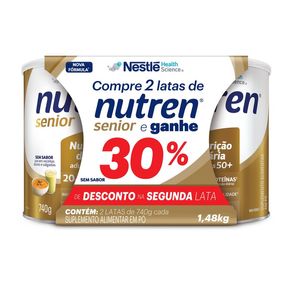 Kit Complemento Alimentar Nutren Senior Sem Sabor 2 Unidades 740g 1,48Kg