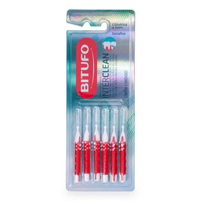 Escova Interdental Bitufo Interclean Extrafina Cilíndrica 6 Unidades