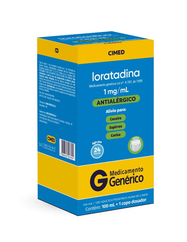 Loratadina 1mg/ml Frasco 100ml + Copo Dosador - Cimed