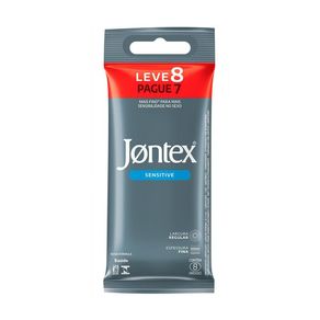 Preservativo Camisinha Jontex Sensitive Leve 8 Pague 7 Unidades