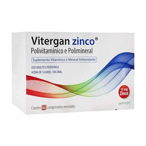 Suplemento Vitamínico Mineral Vitergan Zinco 60 Comprimidos Revestidos