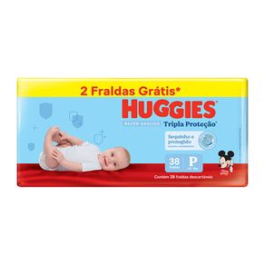 Fralda Huggies Tripla Proteção Recém Nascido Disney P 38 Unidades