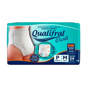 Roupa Íntima Descartável Qualifral Pants P/M 24 Unidades