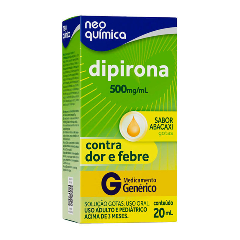 Dipirona 500mg/ml Neo Química Solução Gotas Sabor Abacaxi 20ml