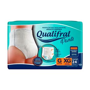 Roupa Íntima Descartável Qualifral Pants G/XG 24 Unidades