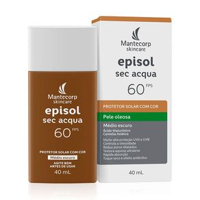 Protetor Solar Facial Episol Sec Acqua FPS60 Cor Médio Escuro 40ml
