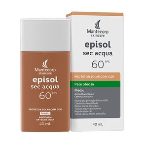 Protetor Solar Facial Episol Sec Acqua FPS60 Cor Médio 40ml