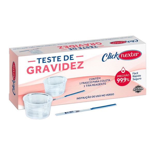 Teste de Gravidez Click Nexter Tira + 1 Frasco Coletor 1 Unidade