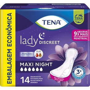 Absorvente Para Incontinência Urinária Lady Discreet Maxi Night 14 Unidades