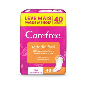 Protetor Diário Carefree Todo Dia Flexi Sem Fragrância 40 Unidades