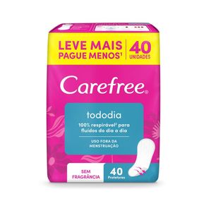 Protetor Diário Carefree Todo Dia Sem Fragrância 40 Unidades
