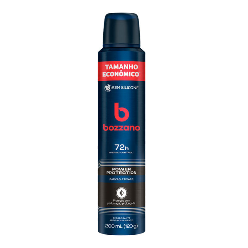 Desodorante Antitranspirante Aerossol Masculino Bozzano Power Protection 72h 200ml