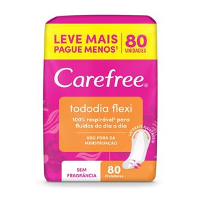 Protetor Carefree Todo Dia Flexi Sem Fragrância 80 Unidades