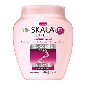 Creme de Tratamento + Super Condicionador + Creme para Pentear Skala Expert Glicólico 1kg