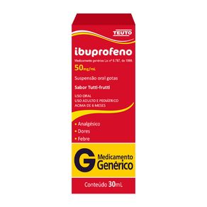 Ibuprofeno 50mg/ml Teuto Suspensão Oral Sabor Tutti-Frutti 30ml