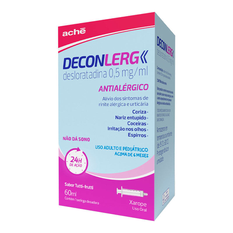 Deconlerg 0,5mg/ml Xarope Solução Oral Sabor Tutti-Frutti 60ml + Seringa Dosadora