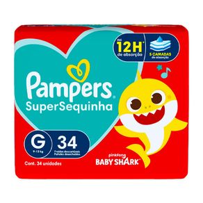 Fralda Pampers Super Sequinha Mega G 34 Unidades
