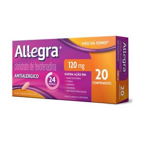 Antialérgico Allegra 120mg 20 Comprimidos Revestidos