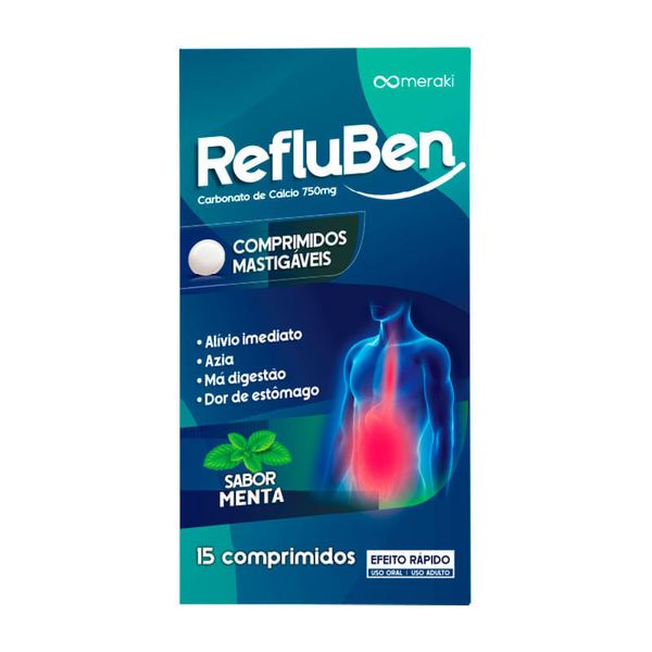 Refluben Sabor Menta 15 Comprimidos Mastigáveis