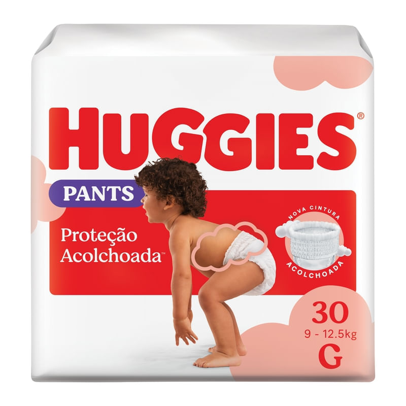 Fralda Huggies Roupinha Pants Proteção Acolchoada G 30 Unidades