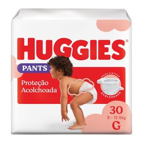 Fralda Huggies Roupinha Pants Proteção Acolchoada G 30 Unidades