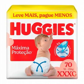Fralda Huggies Supreme Care Máxima Proteção XXXG Max 70 Unidades
