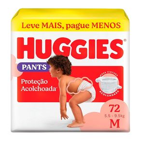 Fralda Huggies Roupinha Pants Proteção Acolchoada M 72 Unidades