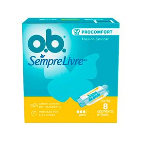Absorvente Interno Sempre Livre O.B Procomfort Médio 8 Unidades