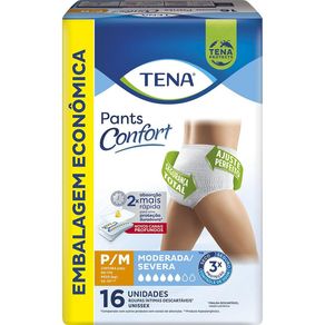 Roupa Íntima Tena Pants Confort P/M Embalagem Econômica 16 Unidades