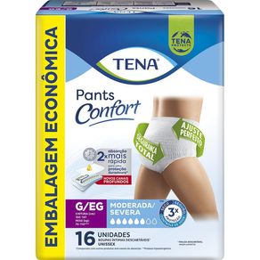 Roupa Íntima Tena Pants Confort G/EG Embalagem Econômica 16 Unidades