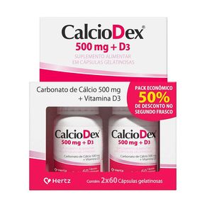 Kit Suplemento Alimentar Calcio Dex 2 Unidades 60 Cápsulas