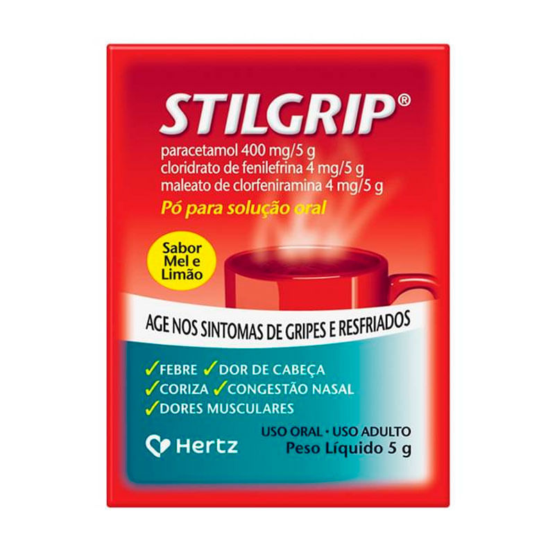 Stilgrip Pó para Solulção Oral Sabor Mel e Limão 5g