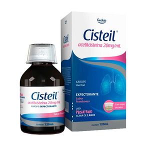 Cisteil 20mg/ml Xarope Solução Oral Sabor Framboesa 120ml + 1 Copo Dosador