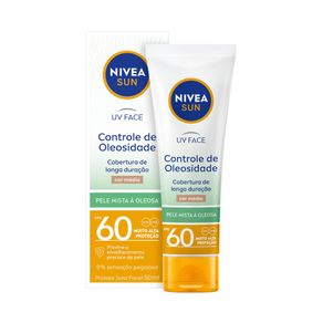 Protetor Solar Facial Nivea Sun UV Face Controle de Oleosidade Cor Média FPS60 50ml